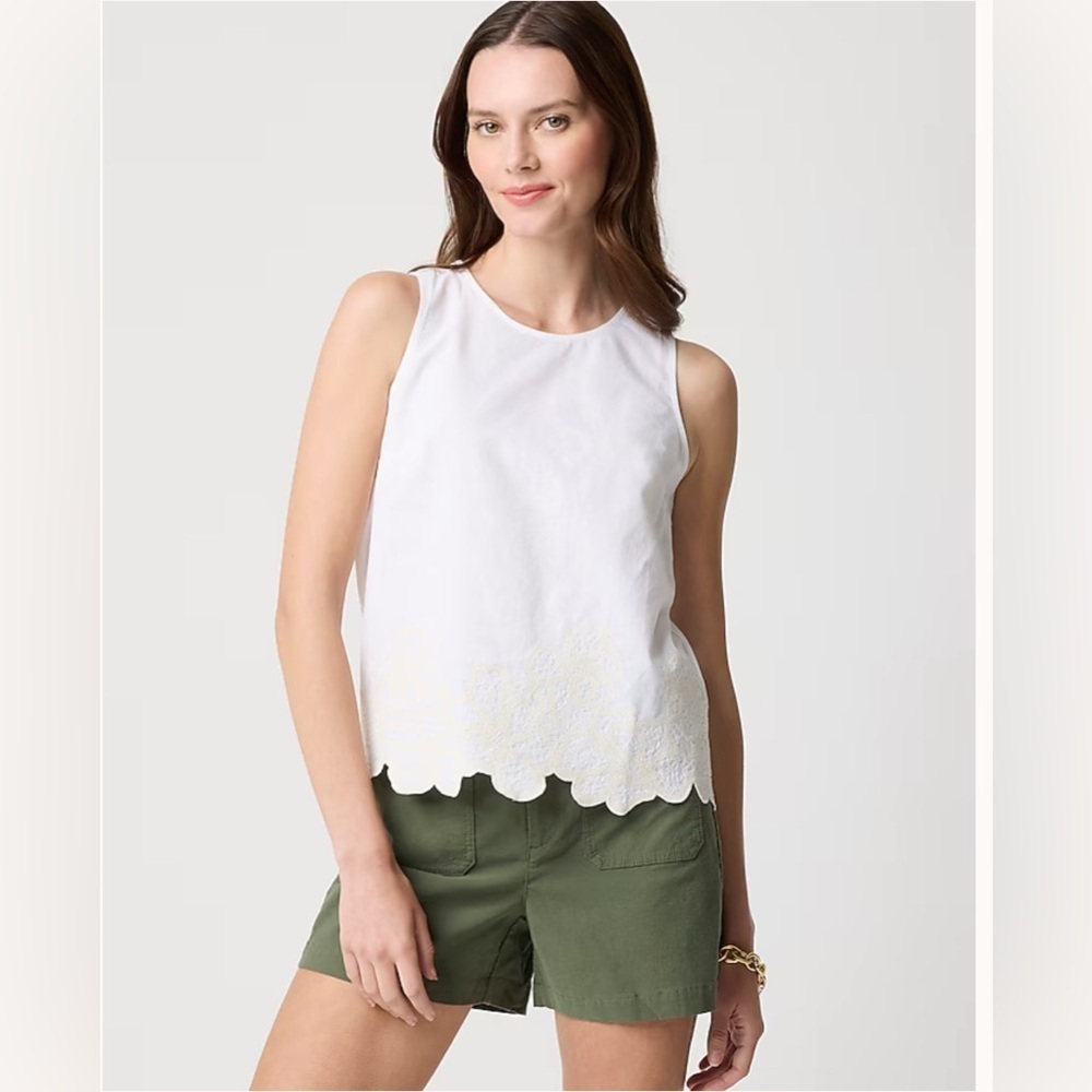 J crew Embroidered-trim shell XXS